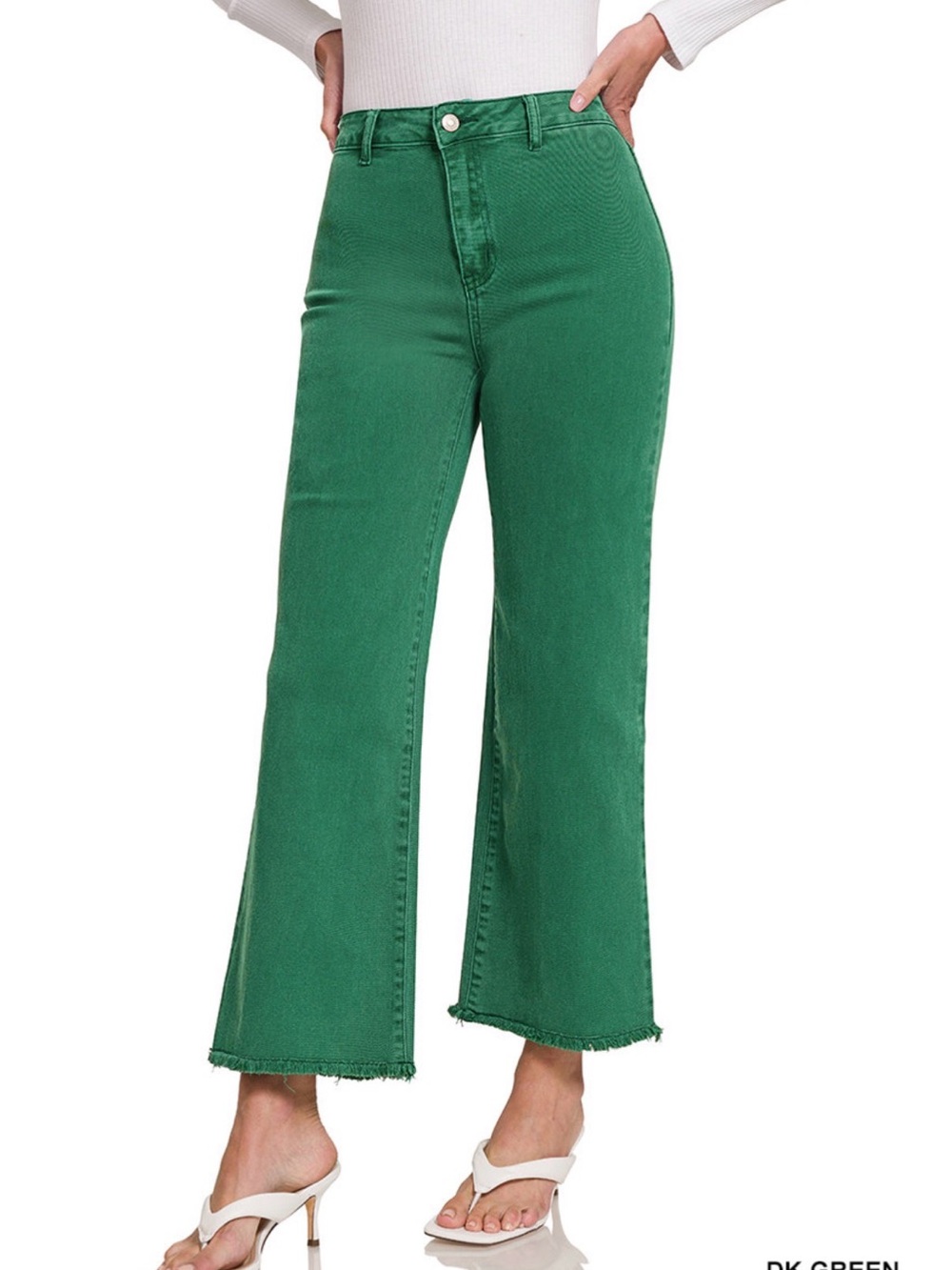 Zenana Green Wide-Leg Jeans